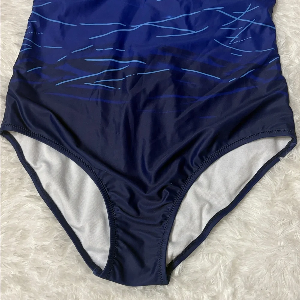 NWOT From Amazon Blue One Piece Criss Cross Back Swimsuit Size M